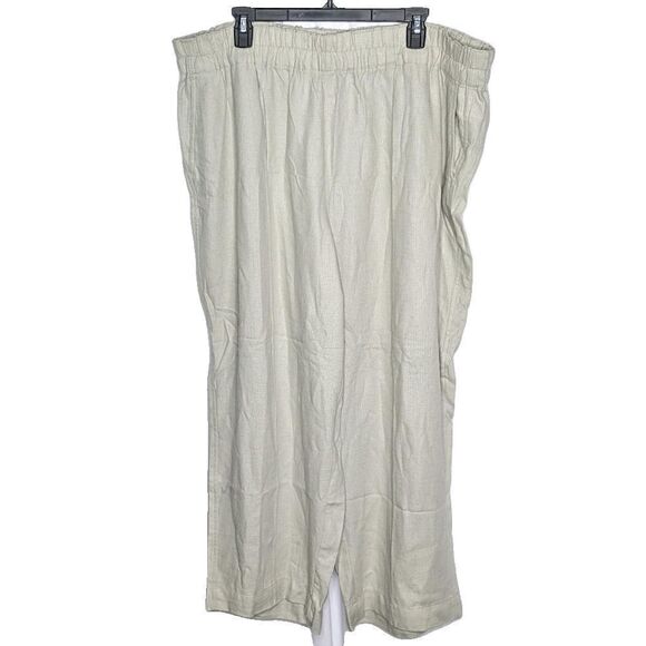 Madewell Plus Breezewoven Pull-On High-Rise Straight Pants White Size 2X - Picture 1 of 6